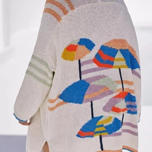 Maeve Anthropologie Umbrella Cardigan Sweater Beachy Oversize 2X 3X Cozy Retired - Picture 1 of 8