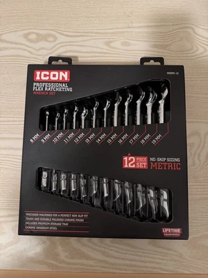 Llave de trinquete métrica profesional de cabezal flexible ICON WRFM-12 WRFM-12 56427 NUEVA Foto 1 de 2