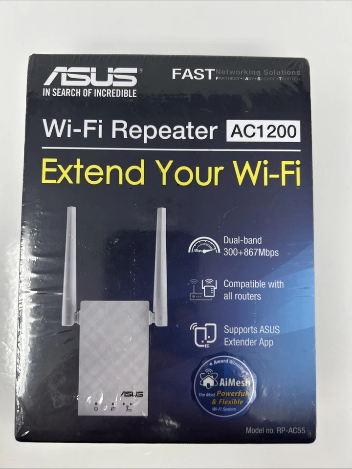ASUS AC1200 Wi-Fi Repeater / Range Extender - RP-AC55 - New Sealed - Image 1 of 4