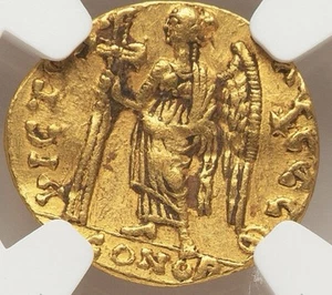 Moneda de oro Zeno 474-491 dC Imperio Romano Bizantino Oriental 5/5 AV Solidus NCG ChVF - Imagen 1 de 7