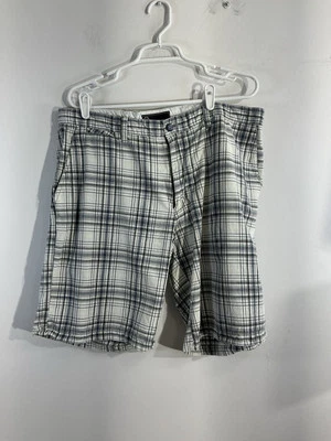 Pantalones cortos para hombre resistentes a la intemperie talla 40 azul blanco a cuadros frente plano Foto 1 de 4