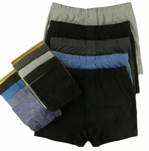 12 Pairs Men's Plain Boxer Shorts Underwear, Classic Cotton Rich S-5XL Lot - Picture 1 of 1