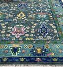 Floral Oushak Turkish Hand Knotted 9x12 Rugs 100% Wool Carpets for Living Room