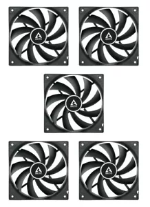 5 x Arctic Cooling F12 PWM PST 120 mm schwarz PC Gehäuse Lüfter, 1350 U/MIN, 53CFM, 4 Pin - Bild 1 von 6