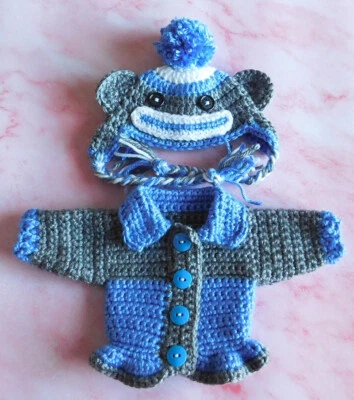 Conjunto de ropa para muñeca, suéter de ganchillo calcetín B mono suéter y sombrero se adapta a muñeca de 14,5" Foto 1 de 4