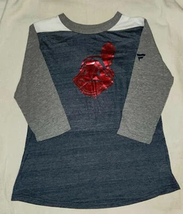 Fanatics MLB Cleveland Indians/Gaurdians chief wahoo Womens Dr Gray T shirt Lg - Picture 1 of 6