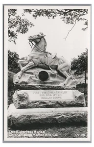 RPPC Reiterloses Pferd Bürgerkriegsdenkmal CHICKAMAUGA GA Echtfoto Postkarte - Bild 1 von 2