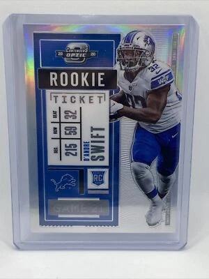 D'ANDRE SWIFT 2020 Contenders Optic Rookie Ticket SILVER PRIZM REFRACTOR Lions - Image 1 of 2