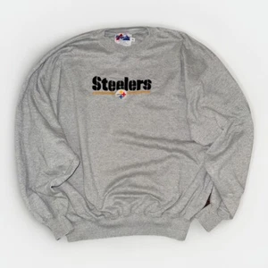Pittsburgh Steelers Vintage Sweaters Men XL Gray NFL Oversized Baggy Sweatshirt - Picture 1 of 9