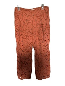 Pantalones Anthropologie Naranja Melocotón Dolly Encaje Pierna Ancha Talla 6 - Imagen 1 de 10