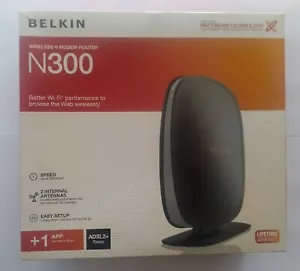 Belkin F9J1002 N300 NBN VDSL ADSL Wireless Router / Modem Wi-Fi. - Picture 1 of 8
