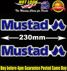 2 Mustad Stickers Decals Suit Fishing Boat Rod Reel Hooks dinghy Lure tackle Box