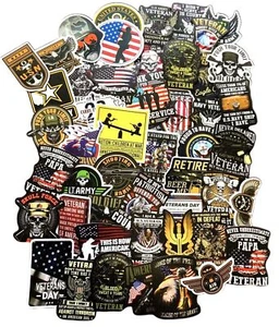 50pc U.S. Military Navy Air Force Army Services Decal Patriotic Veteran Stickers - Picture 1 of 10