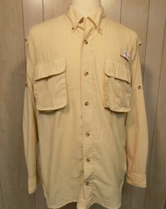 All American Fisherman Men's Shirt Size M 38-40 Long Sleeves Yellow Vented - Picture 1 of 5