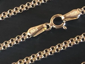 14 Karat Massiv Gelbgold 2,40 mm Rolo Bismark Kette Halskette 16",18",20",22",24". - Bild 1 von 5
