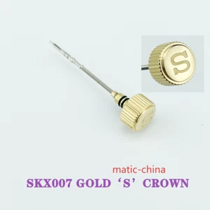 NEW SKX007 Gold Color ​Crown Signed ‘S’ Mod Parts 2-Gasket Fit NH35 7S26 Mov't - Picture 1 of 3