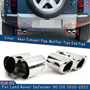 Tubo de escape trasero plateado cuádruple para Land Rover Defender 90 110 2020-2025 2021 - Imagen 1 de 8
