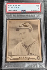 1940 Play Ball Myril Hoag PSA 1.5 FR #52 Vintage St Louis Browns - Picture 1 of 3