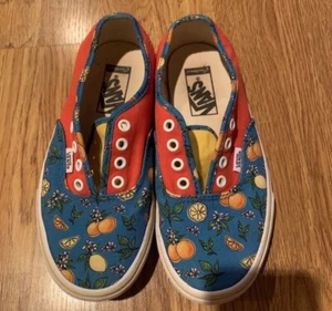 vans peach lemon floral shoes size 7 women’s/ Men’s 5.5 (no Shoelaces) - Picture 1 of 10