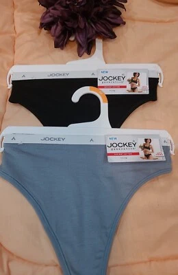 JOCKEY поколения логотип LASERBOND Supima M/6 хлопок 2 Pr стринги трусики новый с Ярлыками - Изображение 1 из 4