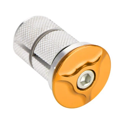 Fone de ouvido com haste de liga de alumínio tampa superior expansor de garfo de bicicleta bung 1/1,25 polegadas (dourado) - Imagem 1 de 4