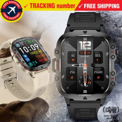 2024 New Rugged Military GPS Smart Watch Blood Pressure Oxygen AMOLED HD Screen - Image 1 of 4