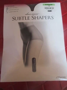 PANTIMEDIAS MODELADORAS JC PENNEY Vintage TAUPE Nylon-Tamaño PROMEDIO 105-150 libras-años 90 - Imagen 1 de 2