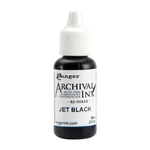 Ranger, Archival Ink, Waterproof Ink, Permanent, Non-Toxic, Reinker, Jet Black - Picture 1 of 1