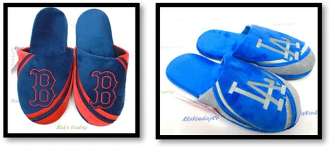 MLB Men's Tonal Big Logo Slide Slippers House Shoes Red Sox Dodgers Cover
