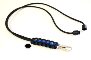 Cordón Police Thin Blue Line - 550 paracord - hebilla de separación - hecho a mano EE. UU. - Imagen 1 de 7