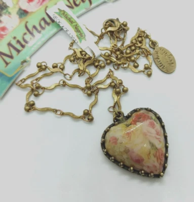 Michal Negrin Corazón Collar Victoriano Retro Rosas Romántico Cúpula Punta Caja de Regalo Foto 1 de 4