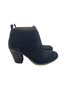LUCKY BRAND Womens 9M 39 Shoes EHLLEN Bootie Black Pebbled Leather Ankle Slip On - Picture 1 of 10