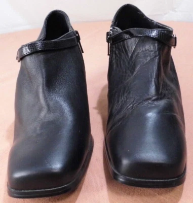 Zapatos AJ Valenci Botas Mujer Talla 7W Cuero Negro Cremallera Tobillo 862642 Foto 1 de 4