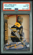 TUUKKA RASK 2007 UPPER DECK #456 YOUNG GUNS rookie RC PSA GEM MINT 10 2007-08