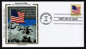 USA, SCOTT # 4129, COLORANO SILK FDC COVER - AMERICAN FLAG, ASHTON POTTER 2007 - Picture 1 of 1