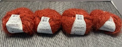 Moda Dea AERIE Yarn Color#9277-Coral 50g/68yds Made in Italy 100% Nylon Lot of 4 - Image 1 of 4