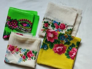 Vintage Damen Schal Blume Ukrainisch Polnisch Babuschka Schal UdSSR 4 Teile №5 - Bild 1 von 15