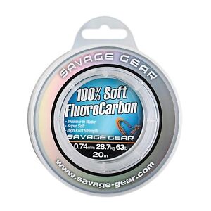 Savage Gear Soft Fluorocarbon Leader - Pike Perch Bass Sea Fishing Line Tackle