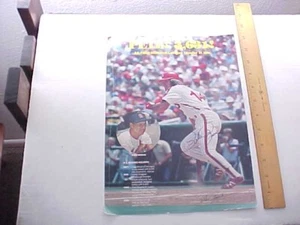1981 SIGNED POSTER CARD PETE ROSE BEATS STAN MUSIAL N.L. HITS RECORD VG+ - Picture 1 of 14