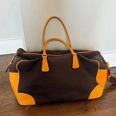 vintage Brown Prada bowling Bag / travel bag - Image 1 of 4