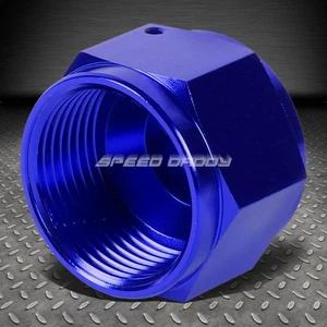 BLUE ANODIZED ALUMINUM 16-AN AN16 1"ADAPTER FEMALE FLARE CAP/PLUG/NUT FITTING - Picture 1 of 2
