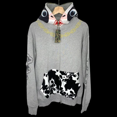 [DS!] BAPE A BATHING APE Classics Holstein Cow Full-Zip Hoodie (Gray) | L shark - Image 1 of 4