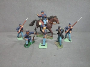Lote de 6 soldados de juguete de unión de plástico pintado de la Guerra Civil 1:32 54 mm (12) - Imagen 1 de 1
