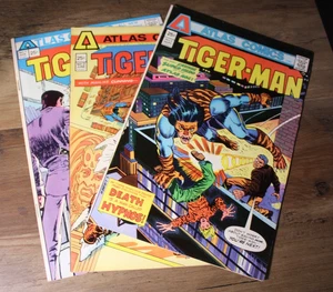 Tiger-Man #3 Brute #2 Man-Stalker #3 • Bronze Comic Lot! Ditko! (Atlas 1975) GD- - Bild 1 von 4