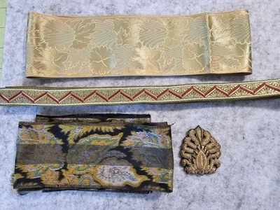 Brocade Jacquard Trim Edging & Metalic Art Deco Patch  - Image 1 of 4