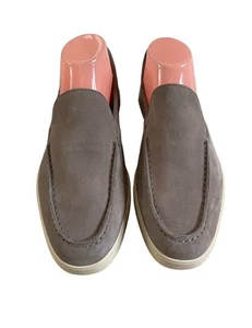Massimo Dutti Men’s Split Suede Gray Loafers Sz 9 - Picture 1 of 9