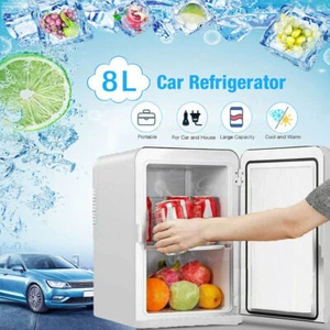 Portable 8L Mini Fridge Table Top Electric Small Cooler Bedroom Ice Box Car Bar - Picture 1 of 20