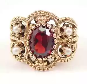 2.40Ct Oval Lab Created Red Garnet Solitaire Wedding Ring 14K Yellow Gold Plated - Picture 1 of 4