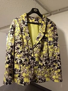 Damen Blazer GINA BENOTTI Gr. 46 schwarz, limette/gelb, grau, weiß - Bild 1 von 3