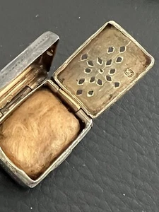 Antique English Sterling Silver Vinaigrette Pendant Gold Wash Interior - Picture 1 of 8